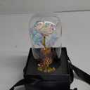 Beauty and The Beast Rose Light Up Galaxy Rose Gift for Mom Enchanted Forever Crystal Rose with Butterfly in Glass Dome Artificial Flower Unique Birthday Gifts for Her Grandma Sister Friend (Gold)