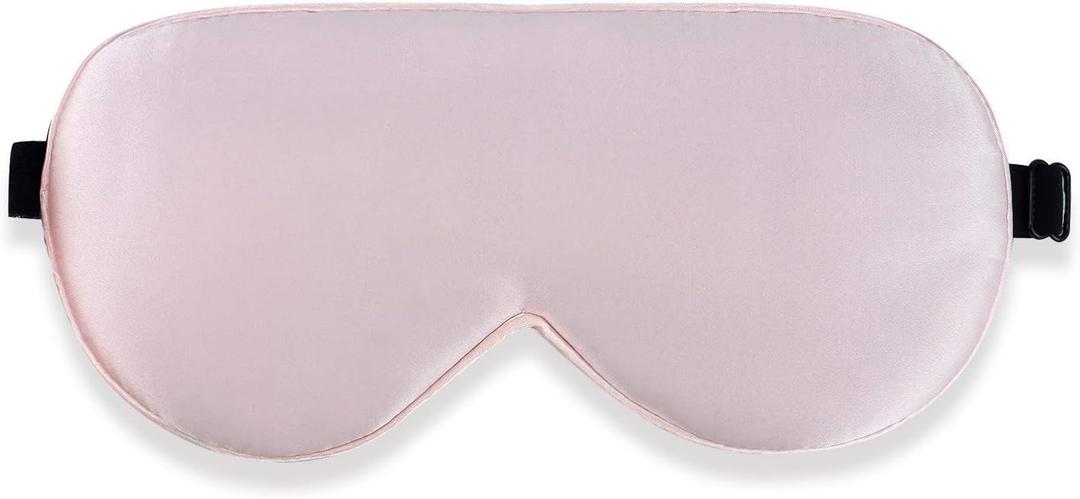 Alaska Bear Natural Silk Sleep Eye Mask Pink, Back Black for Blackout