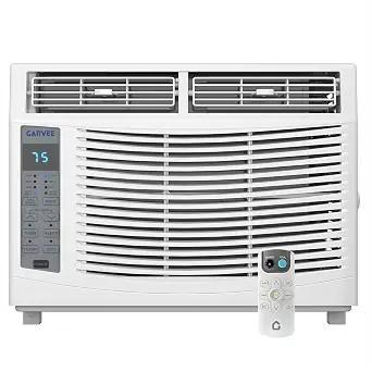 6000 BTU Window Air Conditioner, Cools Rooms Up to 250 Sq Ft Quiet Window AC with Remote Control, 3 Cooling Speeds, Digital Display and Easy Installation for Bedrooms, Offices and Dorms, Without WIFI