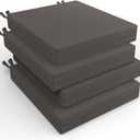 Bafode Patio Chair Cushions Set of 4, 19" x 19" x 3" Waterproof Outdoor Chair Cushions for Furniture, Seat Cushion with Ties, for Patio, Yard, Garden Dining Chair (Dark Grey, 19''*19''*3'')