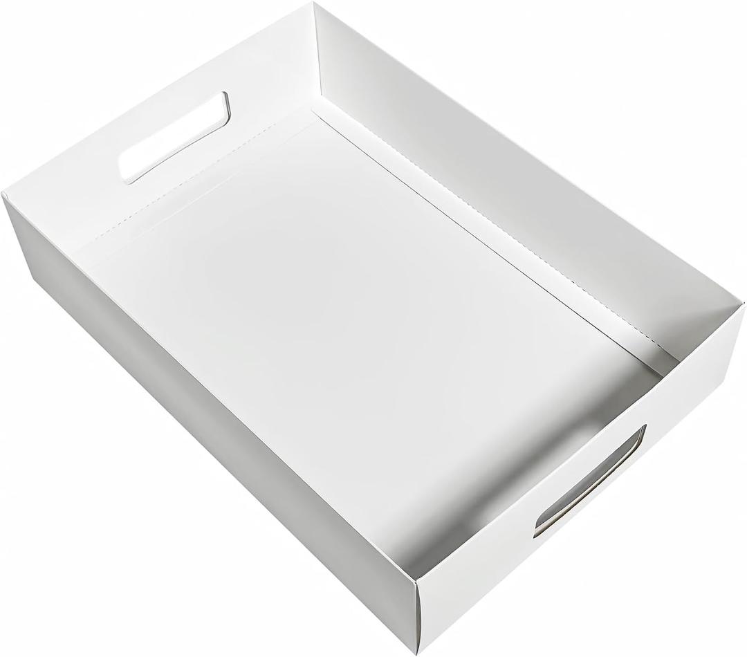 15-Pack 13" X 9" X 3" White Blyss Cookie Crate,Sturdy Cookie Serving Tray Great for Party Platters,Natural White Paper Cardboard Tray use for Packaging and Hold Cookies,Take Out Container,Pack of 15