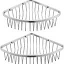 Corner Shower Caddy Basket - Stainless Steel Bathroom Shower Shelf/Organizer for Shower Storage - Sturdy Wall Corner Rack - Silver set of 2
