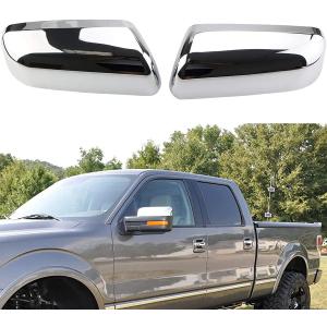 AUCERAMIC Chrome Plated Mirror Covers Caps Compatible with 2009-2014 Ford F150 2 Door 4 Door Side View Mirror Back Cover Cap Overlay