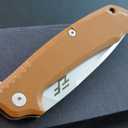 Eafengrow EF223 Folding Knife D2 Blade with G10 Handle Multi Pocket Knife Survival Outdoor Camping Survival (brown)