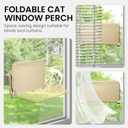 Cat Window Perch, Cordless Foldable Cat Window Hammock with Removable Soft Cover for Indoor Cats, Resting Seat for Inside (Yellow, 2 Pack)