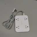 Flat Plug Extension Cord, HANYCONY 5ft Power Strip with 4 USB Ports(2 USB C), 4 Widely Outlets Extender, Wall Mount, Desk Charging Station for Office School Travel Dorm Room Essentials, ETL Listed (White)