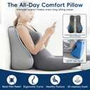 Natural Latex Wedge Pillow Ergonomic Support Cushion for Back, Waist & Leg Relief - Multi - Functional Body Positioner, Grey