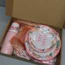 303 Pcs Baby Shower Decorations For Girl, Girl Baby Shower Decorations Kits - Disposable Dinnerware Set With Pink Rose Gold Floral (25 Guest), "BABY girl" Banner, Balloon, Sash, Cake Topper