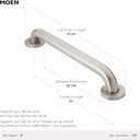 Moen Polished Stainless Bathroom Safety 24-Inch Shower Grab Bar with Concealed Screws for Handicapped or Elderly, R8924