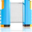 Retractable Table Tennis Net - Portable & Adjustable Ping Pong Net for Indoor/Outdoor Play, Fits Tables Up to 72" Wide, Easy Setup, Durable Mesh Material - Blue