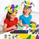 24pcs Carnival Masquerade Crown Craft Kits Carnival Paper DIY Hat Make Your Own Comedy Tragedy Face Crown Party Accessory for Masquerade Parties, Classroom Activities Crafts DIY Art Party supplies