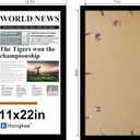 Hongkee 11x22 Newspaper Frame 2 Packs, Real Glass and Black Wood Frame, Display Panoramic 11 x 22 Magazine Frames - Horizontal or Vertical Wall Mounting