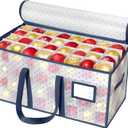 Hommtina Ornament Storage Plastic Ornament Storage Box,Christmas Ornament Storage Xmas Decorations Accessories, Ornament Organizer Storage Box (Blue edge)