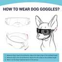 LESYPET Dog Goggles for Small Medium Dogs, UV Protection Dog Sunglasses with Foam Padded, Windproof Eye Protection Puppy Sunglasses for Riding Driving, Adjustable, Gold