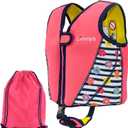 Limmys Premium Kids Swim Vest - Toddler Swim Jacket and Buoyancy Swimming Aid - Modern Design Swimming Vest for Boys, Girls and Babies - Drawstring Bag Included (Medium, Pink Blossom)