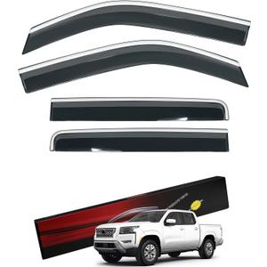 Sze Rain Guards Compatible with Nissan Frontier 2022-2025 Crew Cab Side Window Deflectors Window Visors Out-Channel Guard Deflector Vent Visor-4pcs