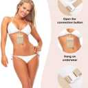 Travel Bra Wallet for Women, Hidden Bra Wallet Pickpocket Proof Under Clothes Money Belt Pouch Secret Travel Wallet for Money Valuables (Black, Nude)