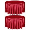 Entisn 2 Pack 120 Inch / 10ft Round Tablecloth, Red Satin Table Cover for 8-12 Seats, Wrinkle Resistant and Washable Silky Table Cloths for Wedding Party Banquet Events Decoration