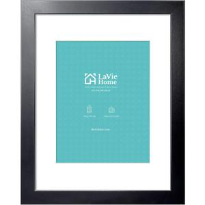 LaVie Home 14 x 17 Poster Frame Black, Display Pictures 11x14 with Mat or 14x17 Without Mat, Stable and Sturdy Picture Frame and Polished Plexiglass, Horizontal and Vertical Format of The Wall, Pack of 1