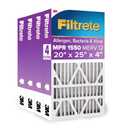 Filtrete 20x25x4(SlimFit), AC Furnace Air Filter, MPR 1550 DP, Healthy Living Ultra Allergen Deep Pleat, 4-Pack, Fits Lennox & Honeywell Devices (exact dimensions 19.5 x 24.5 x 3.75)