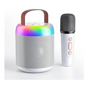 Mini Karaoke Machine for Kids, Portable Bluetooth Speaker with Wireless Microphones, Gift for Girls Toys 4, 5, 6, 7, 8, 10, 12+ Years Old Birthday Family Home Party(Y2-White-1 Mic)