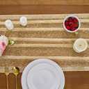 12PC Gold Gauze Table Runner 120 Inch 10FT Dining Wedding Baby Shower Holiday Birthday Sheer Tulle Table Décor