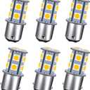 GRV Ba15d 1142 1076 13-5050SMD Warm White LED Bulb AC/DC12V-24V RV Light Bulbs Interior, Replacement for 12Volt Turn Single Light Bulb,Travel Trailer, Boat Lights, Camper Light Bulbs (Pack of 6)
