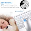 TopMate Wireless Keyboard and Mouse Ultra Slim Combo, 2.4G Silent Compact USB 2400DPI Mouse and Scissor Switch Keyboard Set with Cover, Batteries Included, for PC/Laptop/Windows/Mac - Silver White