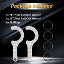 15 & 16 Pads Salt Water Chlorinator Wrench for Hayward GLX-Cell 2" Union Pool Maintenance Kit with 4 O-Rings, White