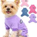 Small Dog Sweaters Winter Puppy Pajamas Dog Sweater for Small Dogs Girl Boy Warm Soft Puppy Pjs Stretchy Jumpsuit Doggie Pet Clothes Outfits XXS~L (Purple, X-Small)