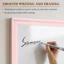 White Board for Wall, 24'' x 18'' Magnetic Dry Erase Board, Pink | Wooden Frame, Decorative Whiteboard, Wall Mounted, for Home, Office, Kitchen, Dorm, 4 Markers, 6 Magnets, A Eraser
