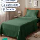 Twin Size 3 Piece Sheet Set - Comfy Breathable & Cooling Sheets - Hotel Luxury Bed Sheets for Women & Men - Deep Pockets, Easy-Fit, Soft & Wrinkle Free Sheets - Emerald Green Oeko-Tex Bed Sheet Set
