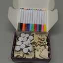 Worgree 48 Pcs DIY Wooden Magnets, Wooden Art Craft Supplies Painting Kit for Kids Ages 4-8 8-12 Glow in The Dark Party Favors Goodie Bag Stuffers Birthday Gifts Toys for Boys Girls