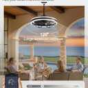 LEDIARY 20" Outdoor Ceiling Fans with Light, IP65 Waterproof Gazebo Fan with Hanging Hook, App Control for 3CCT Dimmable, Caged Plug in Ceiling Fan with Hanging Hook for Patio, Porch, Pergola