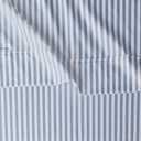 Amazon Basics Lightweight Breathable Super Soft Microfiber 4 Piece Bed Sheet Set, Wrinkle Resistant With 14-inch Deep Pockets - Queen, Dusty Blue Pinstripe, Printed