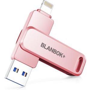 MFi Certified 256GB Flash Drive for iPhone Photo Stick, USB Memory Stick iPhone Flash Drive for Photos Videos, High Speed External Storage USB Stick Thumb Drive for iPhone/iPad/Android/PC(Rose Pink)