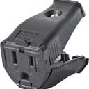 Leviton 2-Pole 3-Wire Grounding Cord Outlet, 3W102-E, Black