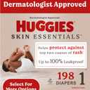 Huggies Size 1 Diapers, Skin Essentials Baby Diapers, Size 1 (8-14 lbs), 198 Count (3 Packs of 66)