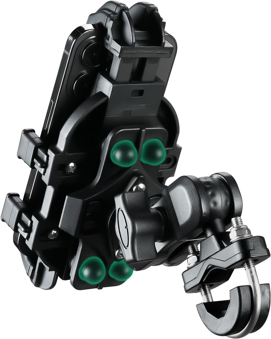 ROCKBROS Aluminum Motorcycle Bike Phone Mount with Vibration Dampener for 4.7''-7.1'' Phones, Universal Handlebar Compatible with iPhone 16/15/14/13 Pro Max