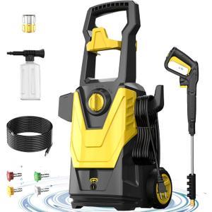 Pressure Washer 4800PSI 3.0GPM Power Washer with 4 Nozzles, Foam Cannon for Cleaning Cars, Driveways, Patios(Yellow)