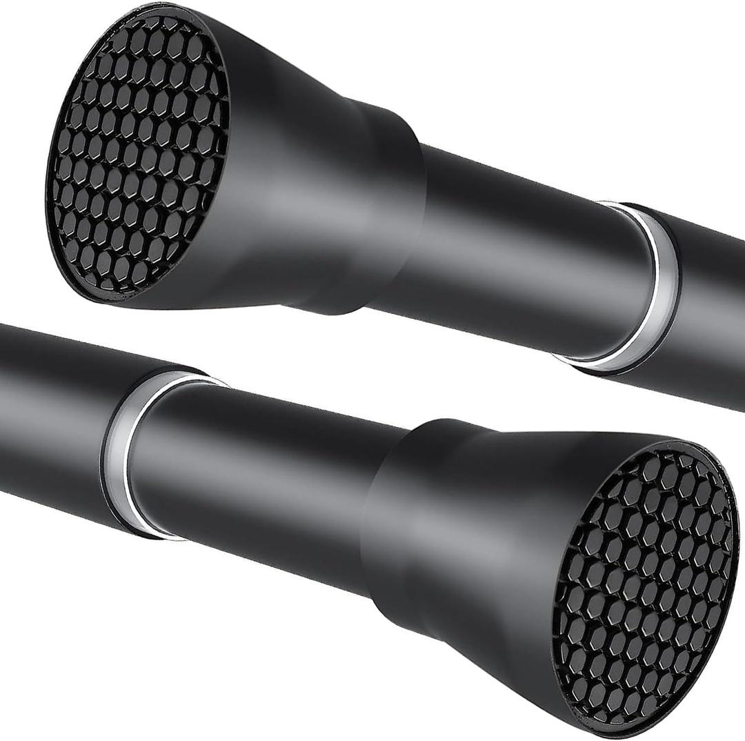 Shower Curtain Rod 30 to 64 Inches 2Pack, Spring Tension Curtain Rod Black Tension Rods Spring Rods Expandable for Window, Wardrobe, Doorway, Kitchen