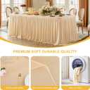 2 Packs Dark Champagne Tableclothes for 6 Foot Rectangle Tables, Wrinkle Free Fitted Table Cloth 6ft Stretch Table Cover with Skirt for Parties Weddings Birthday Banquet Baby Shower