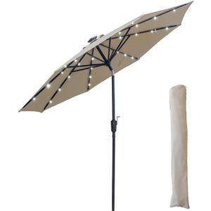 9FT Solar Patio Umbrella with 32 LED Lights with Bag