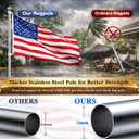 Flag Pole for Outside House in Ground - 8.5ft Adjustable,5 Pronges Stake Base - Heavy Duty Outdoor Inground Flag Pole Kit For Front Yard Garden Camper, 1" Portable Flagpoles Residential Stand