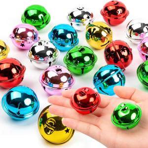 18PCS Large Jingle Bells for Crafts, 1.6" Metal Bell Craft for Christmas Home Holiday Decoration