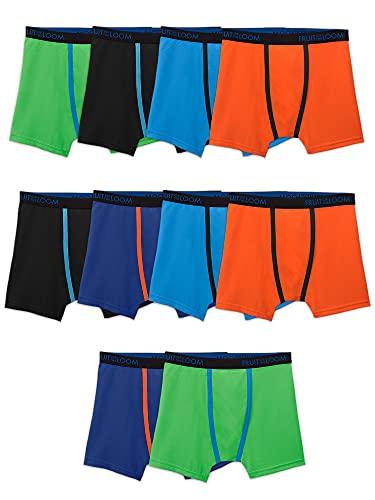 Fruit Of The Loom Boys And Toddler Briefs, Tag Free & Breathable Underwear, Assorted Color Multipacks Boxer, 10 Pack - Breathable Micro Mesh, Medium US