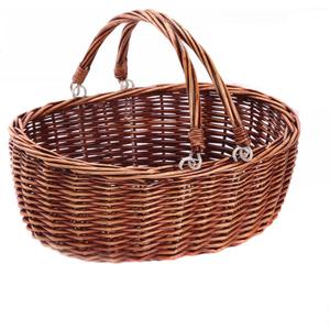 Wicker Picnic Baskets with Handles.Kingwillow. (Brown) (14.17"Lx11.81"Wx5.51"H)
