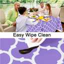 Smiry Rectangle Table Cloth, Waterproof Vinyl Tablecloth with Flannel Backing for Rectangle Tables, Wipeable Spillproof Plastic Tablecloths for Dining, Camping, Indoor and Outdoor, (52"x70", Lavender)