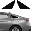 for Hyundai Sonata 2015 2016 2017 2018 2019 Window Louvers Rear Side Window Louvers Air Vent Scoop Shades Cover Blinds Trim Exterior Accessories 2PCS(Bright Black)