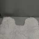 Disolla White Toilet Rug 22x24 Non Slip Fluffy Toilet Floor Mat U Shaped Washable Bathroom Contour Rug for Toilet Absorbent Shaggy Toilet Foot Rug